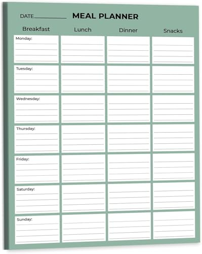VIVAAS Magnetic Weekly Meal Planner Pad Days of The Week 52 Sheets, Scheduler, Task Notes and to Do Lists Complete Plan Weekly Menu Food for Weight Loss, Dinner List for Family For Home And Office