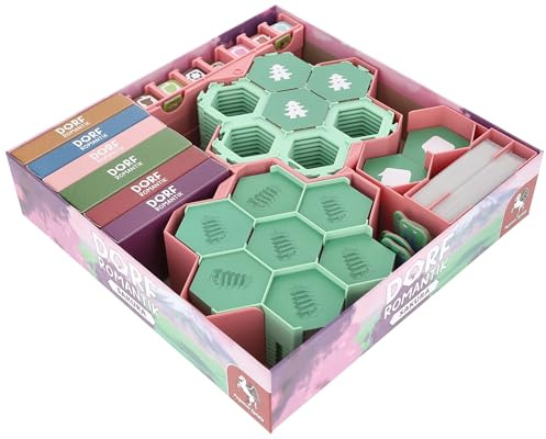 Feldherr Organizer kompatibel mit Dorfromantik: Sakura - Insert für Brettspielbox + 20 Plättchenhalter als Spielhilfe - Ordnung in der Box - mehr Übersicht - schnellerer Spielaufbau