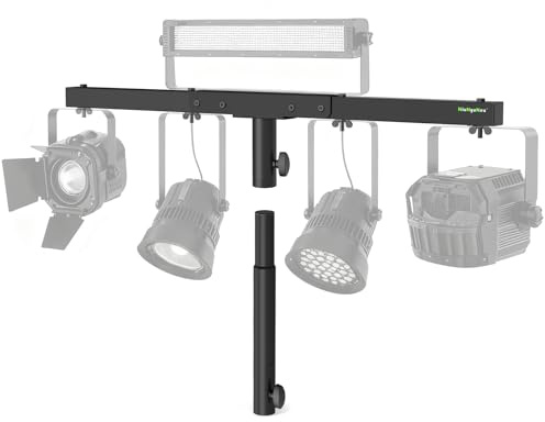 NiuNyuNeu DJ Light Stand T-Bar Cross Bar with Extended Pole Mount, Single | for Par Light Stage Stand Tripod, Lift by 10.6 Speaker Adapters