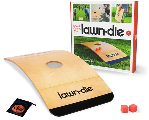 Lawn Die Toss Game Board, 24 x 26 in, 2 Dice, Beach & Lawn Game for Adults