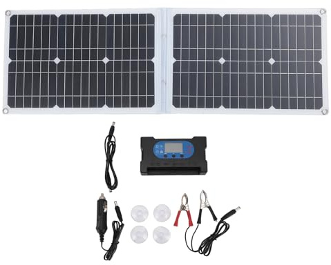 Panneau Solaire Camping Car Kit, Portable 40W Monocristallin, 2 USB, 18V - Pliable Léger, Haute Efficacité 23,5%, Idéal Camping et Randonnée