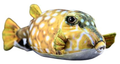 SMJWH Realistisches Plüschtier in Form eines Kofferfischs, Plüsch-Pferdekopf-Kofferfisch, süßes Stofftier in Kugelfischs, Meereslebewesen-Kissen, 40 cm