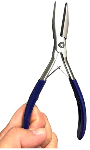 Hair Extension Plier for I Tip & K Tip – 7 Flat-Tip Fusion Bond Tool with Textured Grip Teeth, Bead & Keratin Extension Install and Removal Clamp, Professional Salon-Grade Precision Pliers