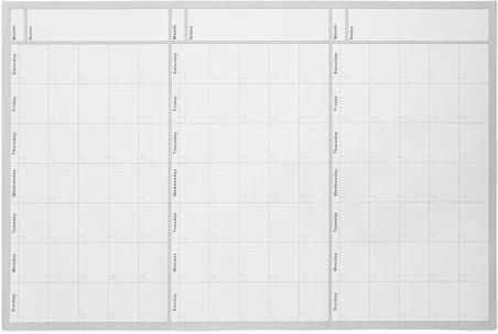 HOODANCOS Calendrier Mural Trimestriel 61x91 Cm, Planificateur Effaçable à Sec Réutilisable, Agenda Vertical sans Date pour Organisation Mensuelle Bureau, École et Maison