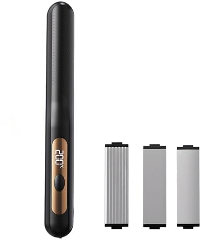 Texvora Reise-Haarglätter: kabellos, LCD, 3-in-1-Design