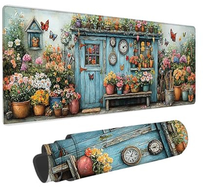 Tapis de Souris de Jeu, 1200 x 400 mm XXL Tapis Souris Gaming Grand, Antidérapant Étanche, iExtended Long Clavier Mouse Pad XXL, Accessoire Bureau, pour Gamer, Ordinateur, PC (Chalet Vue) i-821