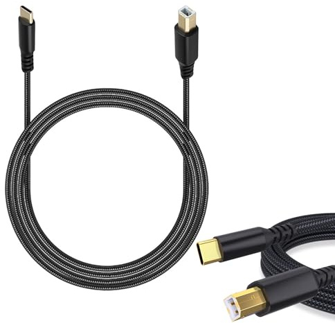 ZALAOR 2 m USB-B To USB-C Printer And MIDI Cable For Digital Pianos