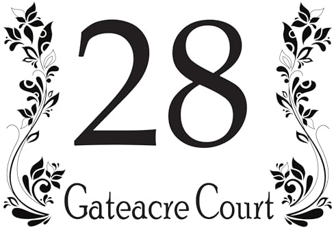Personalised Wheelie Bin Stickers – Custom House Number & Street Name Labels – Waterproof Vinyl Bin Address Decals – A5 or A6 Sizes – Pack of 4 (A6 (105mm x 148mm), Design 31)