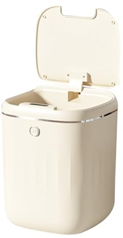ACOGEDO Poubelle Automatique Poubelle Contact Contact Automatique 20 L électrique à Capteur pour Cuisine Salle de Bain Blanc doré (Alimenté par pile)