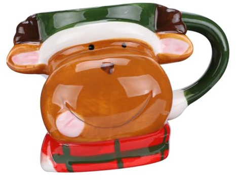 Toyvian 1pezzi Tazza di Natale in Ceramica con Design Renna Creativa Tazza Natalizia Particolare per Adulti per Casa Ufficio e Regali Festivi