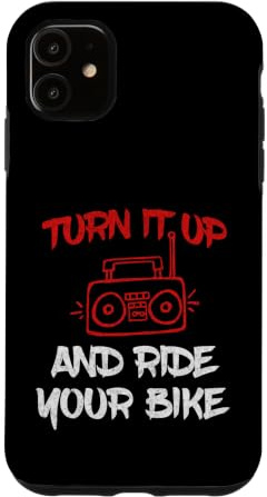Turn It Up Ride Your Bike Boombox BMX Cycling Quote Case for iPhone 11