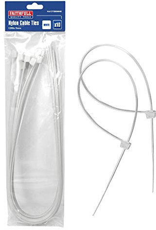 Faithfull FAICT1200WHD 120cm x 9mm Cable Ties Heavy-Duty (Pack of 10)