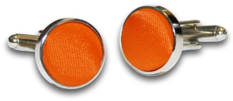 DQT Herren Einfarbig Satin Hochzeit Manschettenknöpfe Burnt Orange