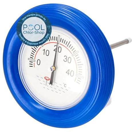 Duraol Thermomètre de Piscine avec Bouée I Thermomètre à Eau pour Piscine, Baignoire & Étang I Thermomètre à Eau de Bain avec Cordon de Fixation I Thermomètre à Eau Analogique