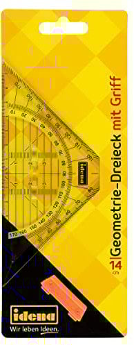 Idena 602403 - Triangolo geometrico con impugnatura, 14 cm, trasparente