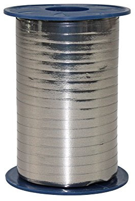 Präsent C.E. Pattberg Mexico Geschenkband metallic Schiefer (grau), 400 m Ringelband zum Einpacken von Geschenken, 5 mm Breite, Zubehör zum Dekorieren & Basteln, Dekoband, Anlass