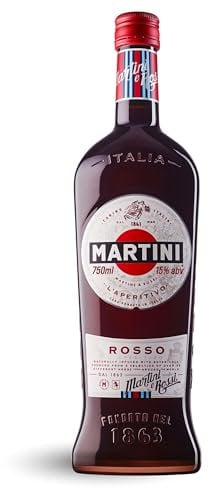 MARTINI Rosso Red Vermouth Aperitivo, 15% ABV, 100cl / 1L, Vermut dulce con infusión de hierbas regionales