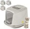 Cat Centre Katzenklo Mit Deckel Katzentoilette Mit Abdeckung Klapptür Grau M 45 x 36 x 32 cm