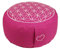 Meditationskissen Yogakissen Blume des Lebens mit Kordelverschluss gefüllt mit Bio-Dinkelspelzen für Anfänger (H:15 cm) und Fortgeschrittene (H:10 cm) (Blume Magenta, H: 15 cm)