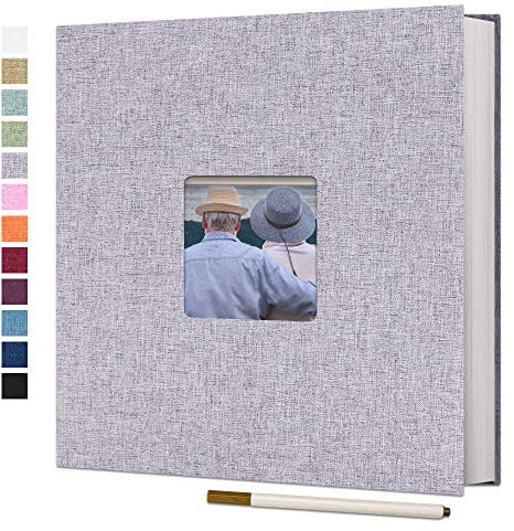 Vienrose Selbstklebende 10x15 Fotoalbum Einkleben und zum Selbstgestalten Groß leinen Photoalbum mit 40 Weißen Seiten, Hochzeit Jahrestag Geburtstag Geschenke mit Einem Kugelschreiber, 28x27cm