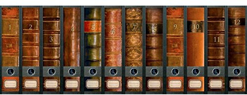 12er Set Ordnerrücken für breite Ordner Bücher Lexikon Ordner Aufkleber Etiketten Deko AJ 311 312 313