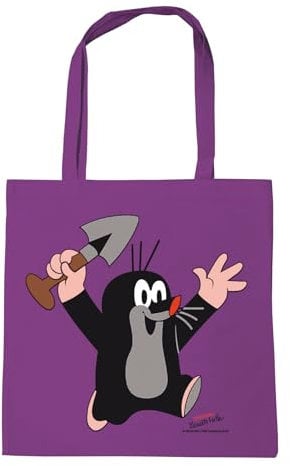 Logoshirt® Der kleine Maulwurf I Juhu I Baumwolltasche I violett I Lizenziertes Originaldesign