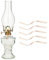 amanigo Lampe à huile en verre - 13 pouces de hauteur - Lampe à huile classique pour l'intérieur