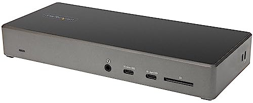 StarTech.com Dock USB type C, Docking station USB C con triplo monitor 4K, 100W Power Delivery, DP 1.4 Alt Mode & DSC, 2x DisplayPort 1.4/HDMI 2.0, 6xUSB (2x 10Gbps), Windows/Chrome (DK31C2DHSPDUE)