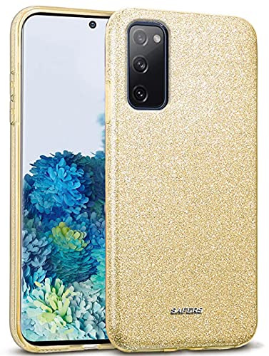 Verco Glitzer Hülle für Samsung Galaxy S20 FE / S20 FE 5G Hülle Motiv, Gold | Glitzer-Handyhülle, 2in1 TPU + PC Case stabiler Halt, stoßfest, färbt nicht ab, kratzfeste Oberfläche, Bling Sparkle