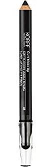 Korff Matita Occhi Lunga Tenuta Morbida con Sfumino per Infinite Sfumature, Formula con Acido Ialuronico e Vitamine E, Sguardo Enfatizzato, Finish Extra Black, Nero