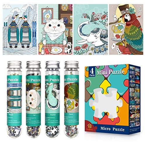 Mini-Puzzles für Erwachsene, 150 Teile (4 Packungen), Mikro-Puzzle, Herausfordernd, Heimdekoration, Unterhaltung, 6 x 4 Zoll (15 x 10 cm) (4 Pack-2)