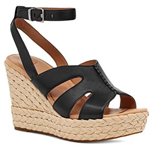 UGG Damen Careena Sandale, Schwarzes Leder, 36 EU