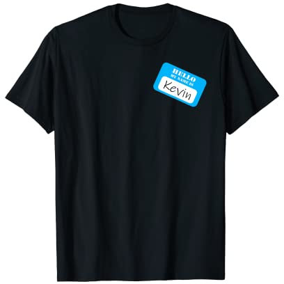 Kevin Namensschild, lustiger Humor, einfaches Halloween-Kostüm T-Shirt