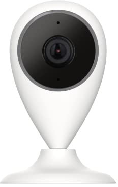 Logicom Home Cammy 2 - Caméra de Surveillance HD 720p - Home Security - Connectée WiFi - Détection de Mouvement - Vision Nocturne Infrarouge - Programmable à Distance avec Appli - Blanc