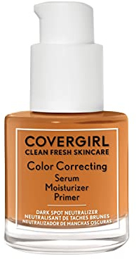 COVERGIRL Clean Fresh Color Correcting Serum – Moisturizer, Face Primer, Skincare, Vegan Formula – Deep, 30ml (1.0 fl oz)
