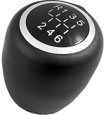 Boloromo Schaltknauf Schalthebel Manuell Stick Schwarz Leder Kompatibel mit Opel