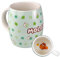 6vibes Molang Tazza Grande Dolce 400 ml in Porcellana - Naturale per Caffè e Tè - Con Piupiu