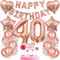 Deko 40. Geburtstag Frau Tortendeko 40 Geburtstag Frauen Deko Geschenk für 40. Geburtstag Frau Rosegold Geburtstag 40 Frauen 40 jahre Geburtstag deko Ballon 40 Geburtstag 40 jahre Frau