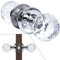CWOVRS Crystal Door Handles (1 Pair), Solid Crystal Door Knobs 60mm Court Style Crystal Internal Door Handles (No Latch&Lock) & DIY Screw Set for Bedroom Bathroom Living Room