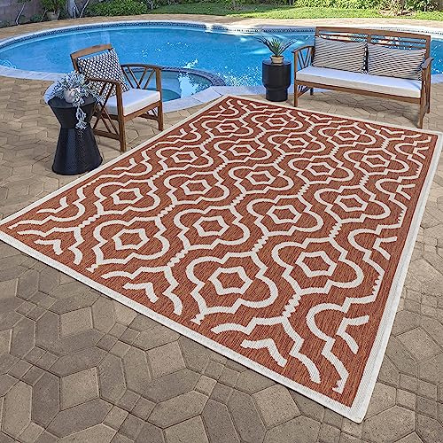 Rugs4Sale Flatweave Indoor/Outdoor Area Rugs modern design for space,garden,living room, bedroom, or conservatory. This versatile and great addition to your home décor.(120x170cm Medallion Design)
