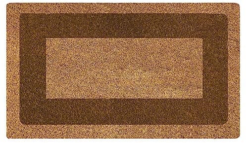 Acomoda Textil - Felpudo de Coco Natural Ecológico con Cenefa, Resistente y Antideslizante. Felpudo Ideal para Interior y Exterior de Casas y Comercios. (60x100 cm, Marrón)