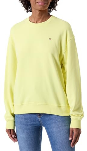 Tommy Hilfiger Damen Sweatshirt ohne Kapuze, gelb (Yellow Tulip), XS