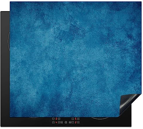 KitchenYeah© Copri Piano Cottura Induzione 58x51 cm Coprifornelli Fornello Proteggi Tutto per la Cucina Fornelli Calcestruzzo - Blu - Vintage - Texture - Industriale