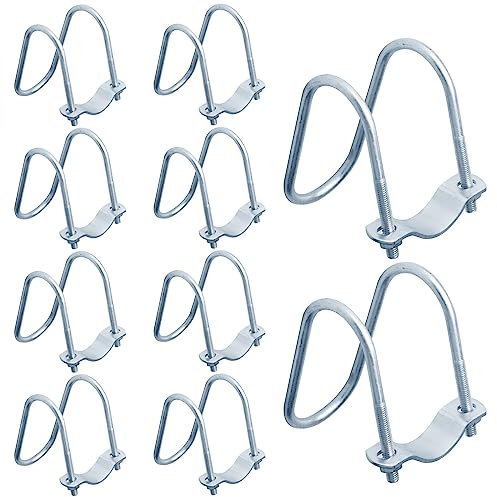 eoere 10 Sets 1-5/20.3 cm x 1-5/20.3 cm O.D. Kreuzverbinder Vertikale Rohrschelle Crossover Klemmen Rohrschnalle Stahlrohrverbinder Fixator für Bauernhof, Gewächshaus, Markisenrahmen, Oberschiene,