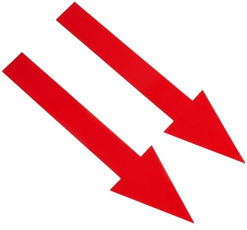 craspire 20 Stück Roter Pfeil-Aufkleber, 8 x 2,(1) cm, Abnehmbar, Wasserdicht, Selbstklebend, PVC-Etiketten, Sichere Wandmarkierung, Bodenaufkleber Für Schulen, Transport, Fitnessstudios, Büros