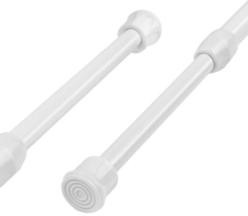HOTUT Teleskopstange, 2 Stück Klein Ausziehbare Klemmstange, Klemmstange ohne Bohren, verstellbare kleine Spannstange für Duschvorhangstange, Kleiderstange, Schränke, Bücherregal