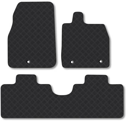 Ford Mustang Mach-E (2021+) Rubber Car Mats Accessories Tailored Fit Compatible Accessory Waterproof Protection Non-Slip Floor Mats Full Coverage Durable Front Rear Set Coverage with Clips
