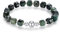 MetJakt Handgemachtes Stretch Armband Echtes 8MM Naturstein Würfel Design 18k Vergoldet Kugel für Damen und Herren Edelstein Perlenarmband (Kambaba-Jaspis -Silber)