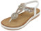 FOGOIN Sandales Femme Été Confortable Tong Mode Bohème Chaussures pour Plage Plate et Elégant,37 EU,Blanc