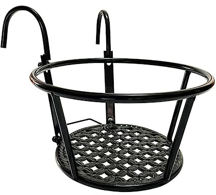 Yardenfun Hängender Blumenhalter Aus Metall Für Balkon Stabiler Pflanzkasten Für Geländer Abnehmbarer Blumenständer Für Vertikale Gartenutzung Für Innen Und Außendekoration